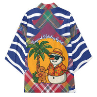 West Indies Christmas Kimono with Tropical Snowman Palm Tree Gingerbread and Plaid Design - Wonder Print Shop