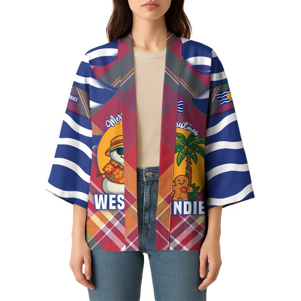 West Indies Christmas Kimono with Tropical Snowman Palm Tree Gingerbread and Plaid Design - Wonder Print Shop