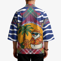 West Indies Christmas Kimono with Tropical Snowman Palm Tree Gingerbread and Plaid Design - Wonder Print Shop