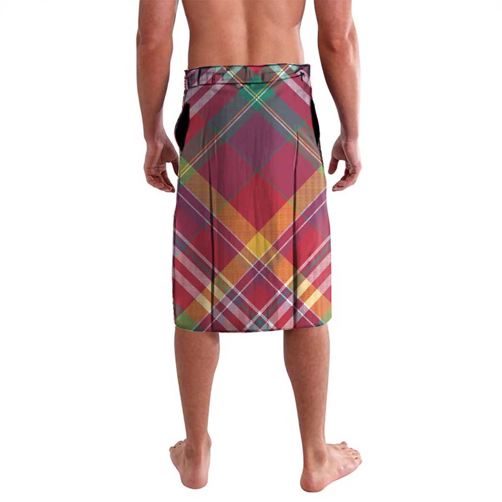 West Indies Christmas Lavalava with Tropical Snowman Palm Tree Gingerbread and Plaid Design - Wonder Print Shop