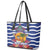 West Indies Christmas Leather Tote Bag with Tropical Snowman Palm Tree Gingerbread and Plaid Design - Wonder Print Shop
