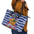 West Indies Christmas Leather Tote Bag with Tropical Snowman Palm Tree Gingerbread and Plaid Design - Wonder Print Shop