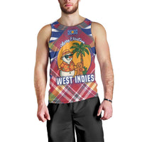 West Indies Christmas Men Tank Top with Tropical Snowman Palm Tree Gingerbread and Plaid Design - Wonder Print Shop