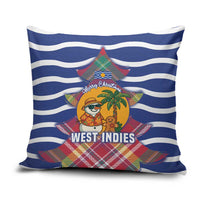 West Indies Christmas Pillow Cover with Tropical Snowman Palm Tree Gingerbread and Plaid Design - Wonder Print Shop