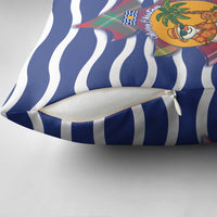 West Indies Christmas Pillow Cover with Tropical Snowman Palm Tree Gingerbread and Plaid Design - Wonder Print Shop