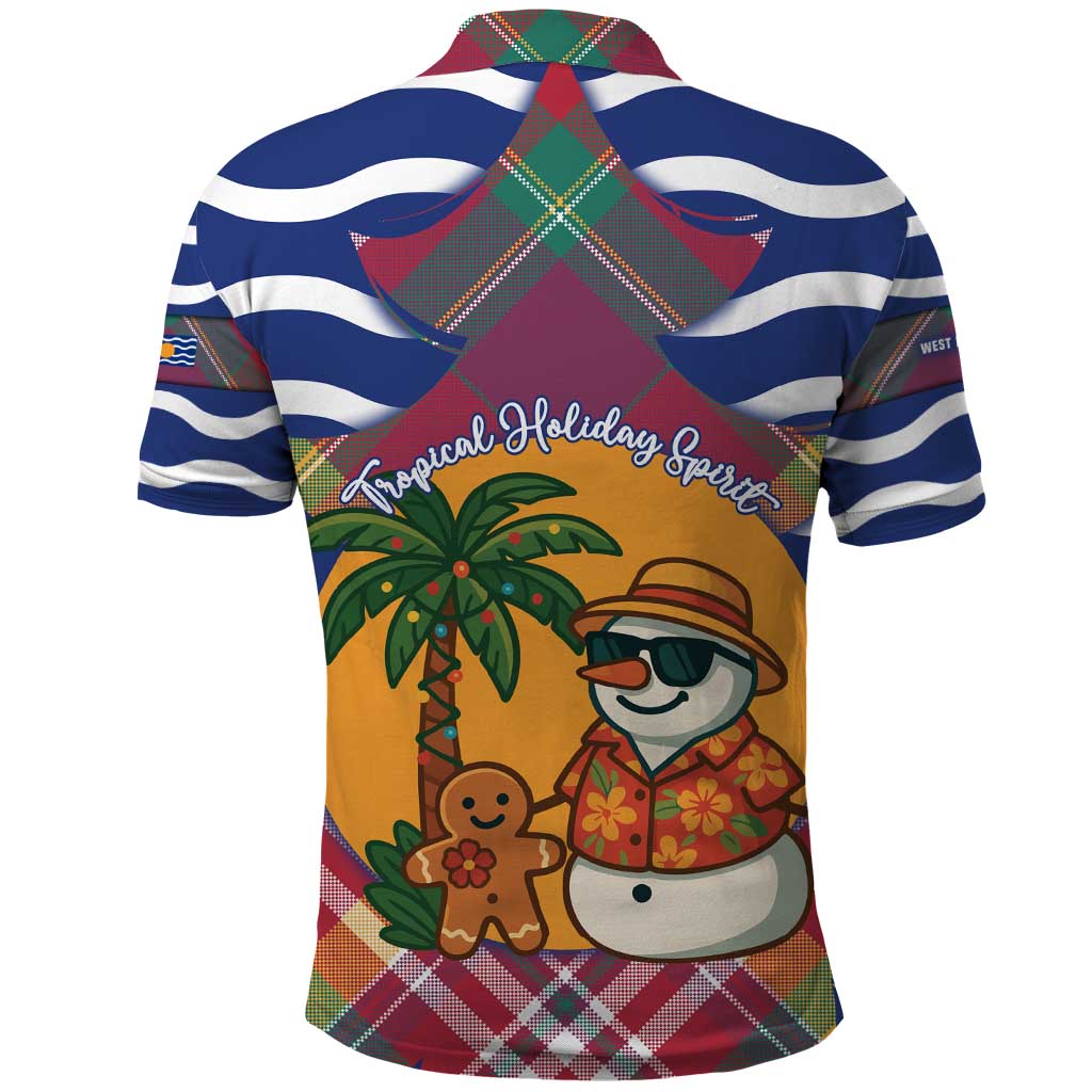 West Indies Christmas Polo Shirt with Tropical Snowman Palm Tree Gingerbread and Plaid Design - Wonder Print Shop