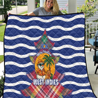 West Indies Christmas Quilt with Tropical Snowman Palm Tree Gingerbread and Plaid Design - Wonder Print Shop