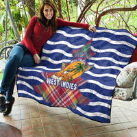 West Indies Christmas Quilt with Tropical Snowman Palm Tree Gingerbread and Plaid Design - Wonder Print Shop