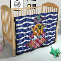 West Indies Christmas Quilt with Tropical Snowman Palm Tree Gingerbread and Plaid Design - Wonder Print Shop