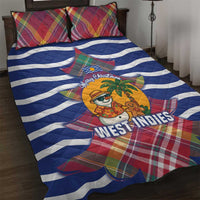 West Indies Christmas Quilt Bed Set with Tropical Snowman Palm Tree Gingerbread and Plaid Design - Wonder Print Shop