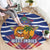 West Indies Christmas Round Carpet with Tropical Snowman Palm Tree Gingerbread and Plaid Design - Wonder Print Shop