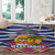 West Indies Christmas Round Carpet with Tropical Snowman Palm Tree Gingerbread and Plaid Design - Wonder Print Shop