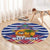 West Indies Christmas Round Carpet with Tropical Snowman Palm Tree Gingerbread and Plaid Design - Wonder Print Shop