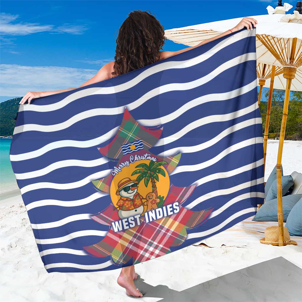 West Indies Christmas Sarong with Tropical Snowman Palm Tree Gingerbread and Plaid Design - Wonder Print Shop