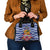West Indies Christmas Shoulder Handbag with Tropical Snowman Palm Tree Gingerbread and Plaid Design - Wonder Print Shop