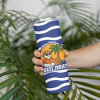 West Indies Christmas Skinny Tumbler with Tropical Snowman Palm Tree Gingerbread and Plaid Design - Wonder Print Shop