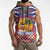 West Indies Christmas Sleeveless Hoodie with Tropical Snowman Palm Tree Gingerbread and Plaid Design - Wonder Print Shop