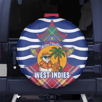 West Indies Christmas Spare Tire Cover with Tropical Snowman Palm Tree Gingerbread and Plaid Design - Wonder Print Shop
