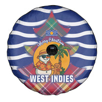 West Indies Christmas Spare Tire Cover with Tropical Snowman Palm Tree Gingerbread and Plaid Design - Wonder Print Shop