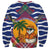 West Indies Christmas Sweatshirt with Tropical Snowman Palm Tree Gingerbread and Plaid Design - Wonder Print Shop