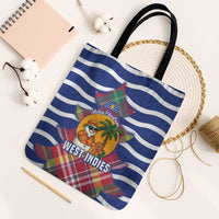 West Indies Christmas Tote Bag with Tropical Snowman Palm Tree Gingerbread and Plaid Design - Wonder Print Shop