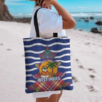 West Indies Christmas Tote Bag with Tropical Snowman Palm Tree Gingerbread and Plaid Design - Wonder Print Shop