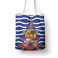 West Indies Christmas Tote Bag with Tropical Snowman Palm Tree Gingerbread and Plaid Design - Wonder Print Shop