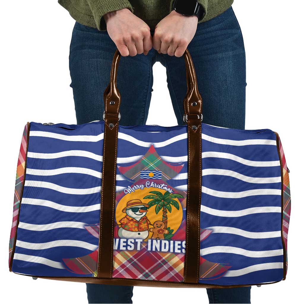 West Indies Christmas Travel Bag with Tropical Snowman Palm Tree Gingerbread and Plaid Design - Wonder Print Shop