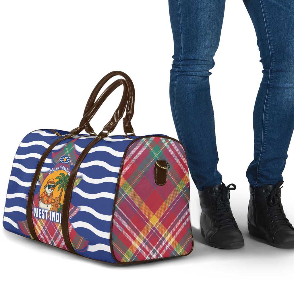 West Indies Christmas Travel Bag with Tropical Snowman Palm Tree Gingerbread and Plaid Design - Wonder Print Shop