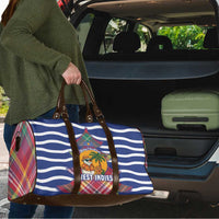 West Indies Christmas Travel Bag with Tropical Snowman Palm Tree Gingerbread and Plaid Design - Wonder Print Shop