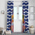 West Indies Christmas Window Curtain with Tropical Snowman Palm Tree Gingerbread and Plaid Design - Wonder Print Shop