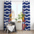West Indies Christmas Window Curtain with Tropical Snowman Palm Tree Gingerbread and Plaid Design - Wonder Print Shop