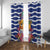 West Indies Christmas Window Curtain with Tropical Snowman Palm Tree Gingerbread and Plaid Design - Wonder Print Shop
