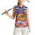 West Indies Christmas Women Sleeveless Polo Shirt with Tropical Snowman Palm Tree Gingerbread and Plaid Design - Wonder Print Shop