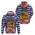 West Indies Christmas Zip Hoodie with Tropical Snowman Palm Tree Gingerbread and Plaid Design - Wonder Print Shop