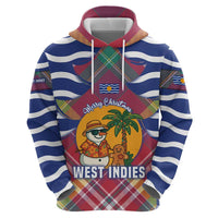 West Indies Christmas Zip Hoodie with Tropical Snowman Palm Tree Gingerbread and Plaid Design - Wonder Print Shop