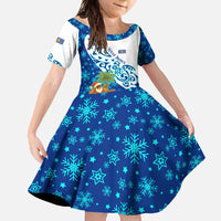 West Indies Christmas Family Matching Mermaid Dress and Hawaiian Shirt with Santa Riding Turtle Palm Tree and Tribal Snowflake Design - Wonder Print Shop