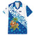 West Indies Christmas Family Matching Mermaid Dress and Hawaiian Shirt with Santa Riding Turtle Palm Tree and Tribal Snowflake Design - Wonder Print Shop