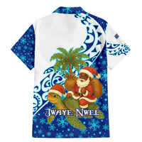 West Indies Christmas Family Matching Mermaid Dress and Hawaiian Shirt with Santa Riding Turtle Palm Tree and Tribal Snowflake Design - Wonder Print Shop