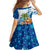 West Indies Christmas Family Matching Summer Maxi Dress and Hawaiian Shirt with Santa Riding Turtle Palm Tree and Tribal Snowflake Design - Wonder Print Shop