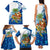 West Indies Christmas Family Matching Tank Maxi Dress and Hawaiian Shirt with Santa Riding Turtle Palm Tree and Tribal Snowflake Design - Wonder Print Shop