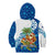 West Indies Christmas Kid Hoodie with Santa Riding Turtle Palm Tree and Tribal Snowflake Design - Wonder Print Shop