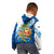 West Indies Christmas Kid Hoodie with Santa Riding Turtle Palm Tree and Tribal Snowflake Design - Wonder Print Shop