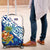 West Indies Christmas Luggage Cover with Santa Riding Turtle Palm Tree and Tribal Snowflake Design - Wonder Print Shop