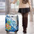 West Indies Christmas Luggage Cover with Santa Riding Turtle Palm Tree and Tribal Snowflake Design - Wonder Print Shop