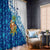 West Indies Christmas Window Curtain with Santa Riding Turtle Palm Tree and Tribal Snowflake Design - Wonder Print Shop