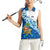 West Indies Christmas Women Sleeveless Polo Shirt with Santa Riding Turtle Palm Tree and Tribal Snowflake Design - Wonder Print Shop