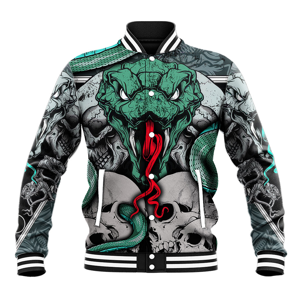 Infernal Trio Baseball Jacket Skull, Viper, and Sinister Snake - Wonder Print Shop