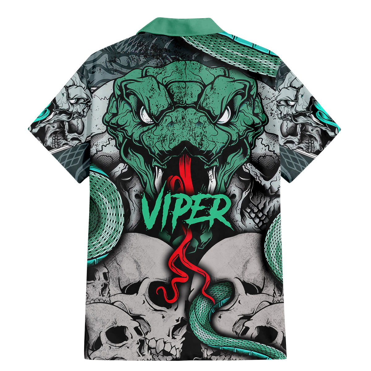 Infernal Trio Family Matching Mermaid Dress and Hawaiian Shirt Skull, Viper, and Sinister Snake - Wonder Print Shop