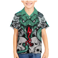 Infernal Trio Family Matching Mermaid Dress and Hawaiian Shirt Skull, Viper, and Sinister Snake - Wonder Print Shop